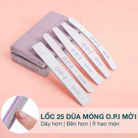 ( Giá sỉ ) Bịch 25 dũa dày OPI 2 mặt 100/180 đủ phom chuyên dụng làm móng chuẩn Loại 1 siêu cứng bền Ngành Nail