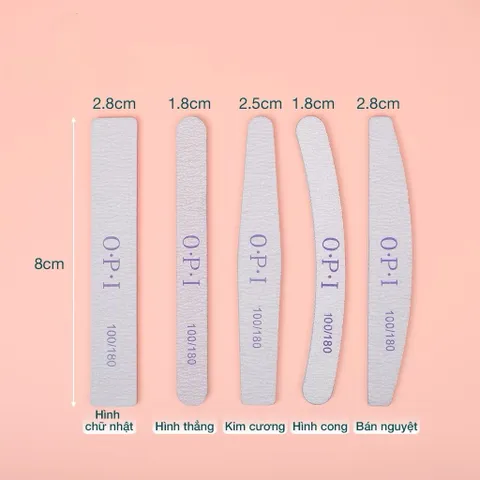 ( Giá sỉ ) Bịch 25 dũa dày OPI 2 mặt 100/180 đủ phom chuyên dụng làm móng chuẩn Loại 1 siêu cứng bền Ngành Nail