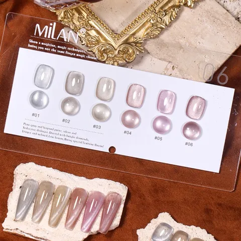 Set 6 màu sơn gel mắt mèo Ánh Trăng siêu sáng tặng bảng màu xịn hàng chuẩn