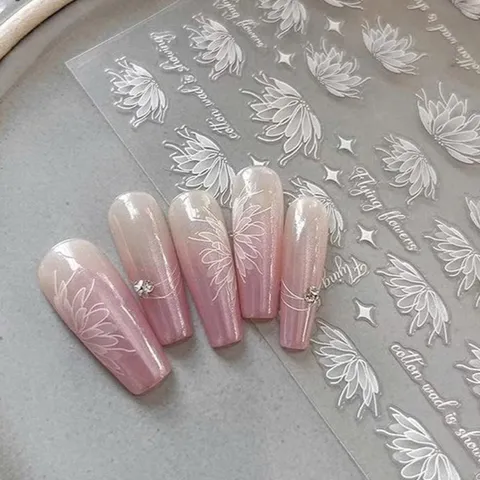 Sticker Nail hình dán lụa 9D trang trí móng mẫu mới siêu đẹp