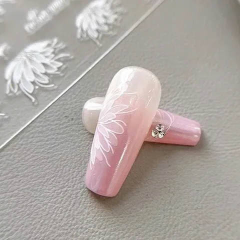 Sticker Nail hình dán lụa 9D trang trí móng mẫu mới siêu đẹp