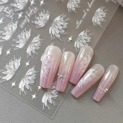 Sticker Nail hình dán lụa 9D trang trí móng mẫu mới siêu đẹp