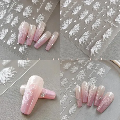 Sticker Nail hình dán lụa 9D trang trí móng mẫu mới siêu đẹp