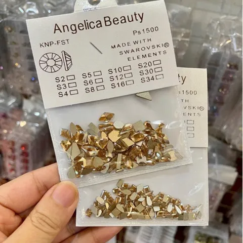 Đá khối chân bằng cao cấp Angel đính móng siêu sáng bền set 100 viên đủ màu HOT