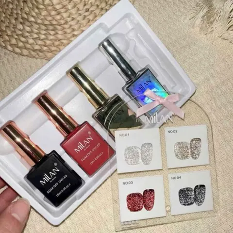 Set nhũ Flash 4 chai phiên bản mới nâng cấp siêu sáng tặng bảng màu cực HOT