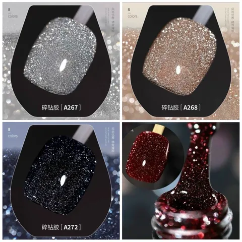 Set nhũ Flash 4 chai phiên bản mới nâng cấp siêu sáng tặng bảng màu cực HOT