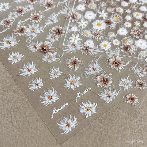 Sticker hình dán hoa nail 3D mẫu mới trang trí móng siêu HOT