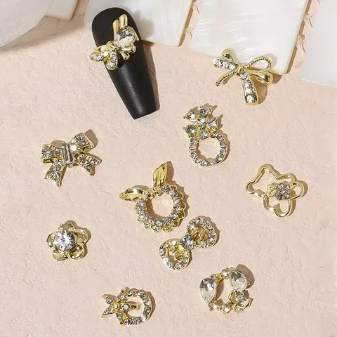 charm kim loại đủ mẫu gắn trang trí móng mới nhất siêu đẹp set 30c