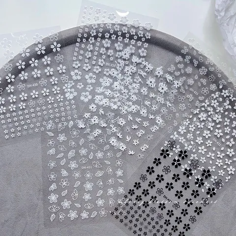 Sticker hình dán hoa lụa 3D mẫu mới nhất trang trí móng siêu đẹp HOT