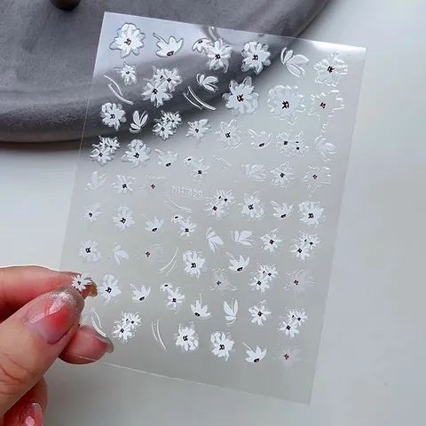 Sticker hình dán hoa lụa 3D mẫu mới nhất trang trí móng siêu đẹp HOT