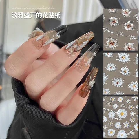 Sticker hình dán hoa lụa 3D mẫu mới nhất trang trí móng siêu đẹp HOT