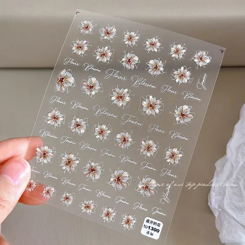 Sticker hình dán hoa lụa 3D mẫu mới nhất trang trí móng siêu đẹp HOT