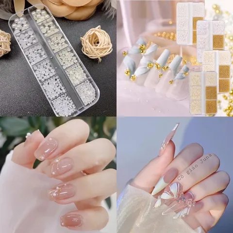 Ngọc nửa khay dài mix đủ size trang trí Nail siêu đẹp khay 1440v