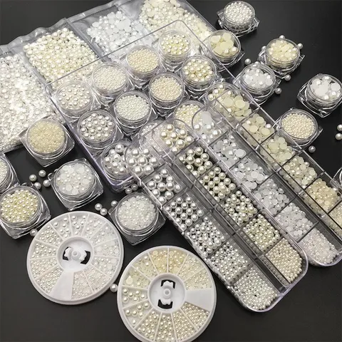 Ngọc nửa khay dài mix đủ size trang trí Nail siêu đẹp khay 1440v