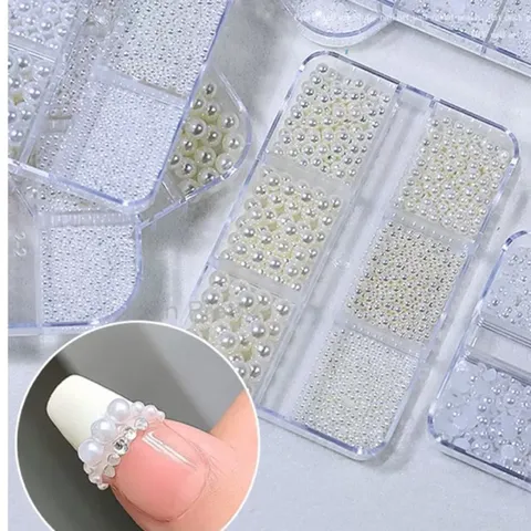 Ngọc nửa khay dài mix đủ size trang trí Nail siêu đẹp khay 1440v