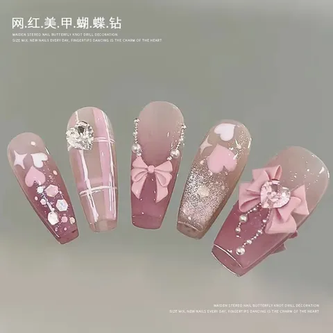 Set set nơ đá đính móng mẫu mới siêu đẹp