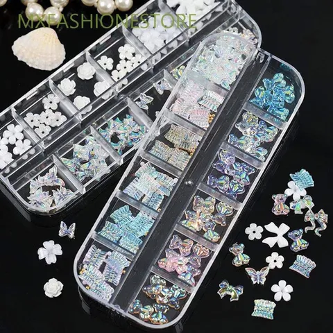Khay cham nơ mix nhiều mẫu đính móng làm nailbox siêu đẹp