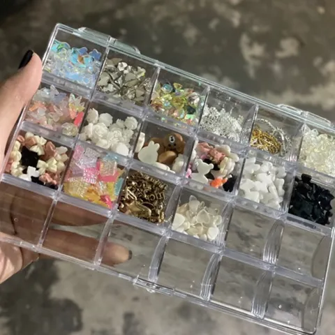 Hộp nhựa đựng móng giả cham đá đựng cọ đưng giấy lau gel các loại siêu tiện ích ngành nail