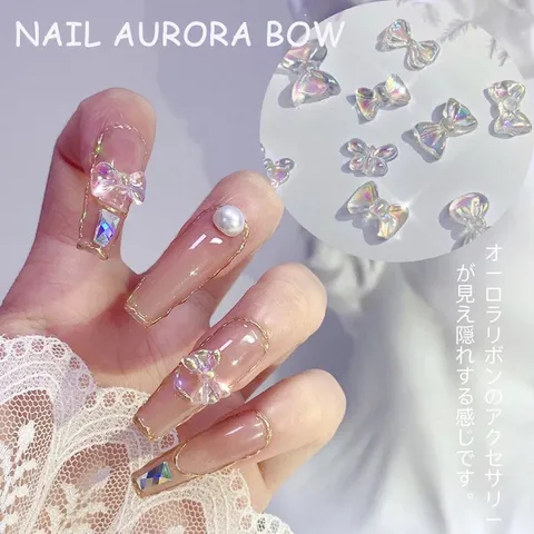 Set 50 cham nơ nhún , nơ thuỷ tinh nail đủ mẫu trang trí gắn móng siêu xinh hot trend