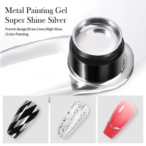 Gel metal gel tráng gương chuẩn xịn sơn vẽ móng siêu bóng đẹp