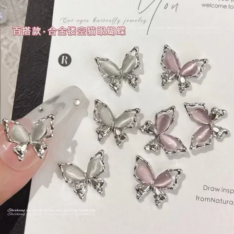 Set charm hồ điệp mẫu mới gắn tạo kiểu Nail siêu HO.T