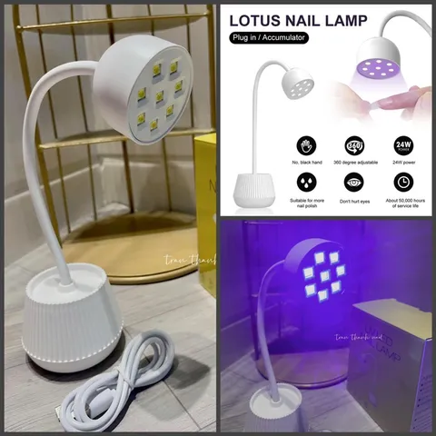 Đèn hơ nail tích điện xoay 360 độ cảm ứng tự động bóng uv led to hơ siêu nhanh tiện ích ngành nail