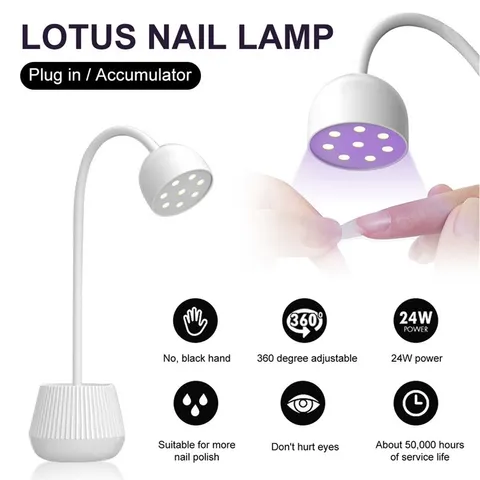Đèn hơ nail tích điện xoay 360 độ cảm ứng tự động bóng uv led to hơ siêu nhanh tiện ích ngành nail