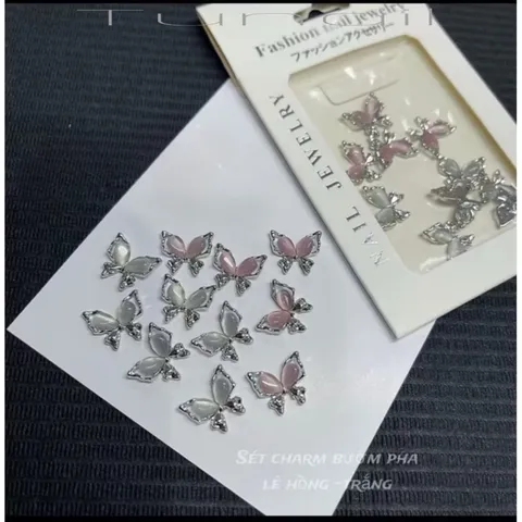 Set charm đá hồ điệp cao cấp đính trang trí móng mẫu mới siêu HO.T