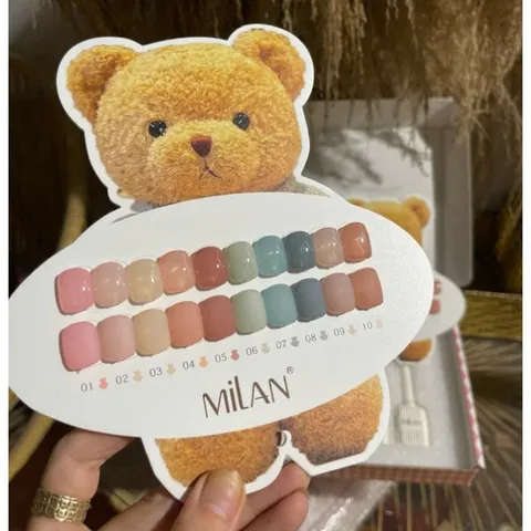 Set sơn thạch đục 10 màu cao cấp Milan đủ tông HO.T chai 15ml tặng kèm bảng màu siêu Mica siêu xinh