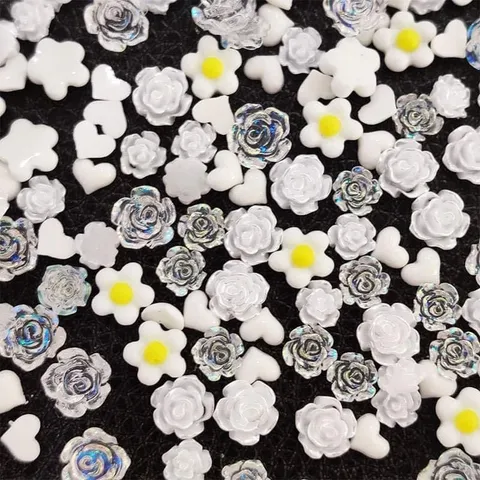 Set 50 cham hoa hồng mix nhiều mẫu đính móng cực xinh
