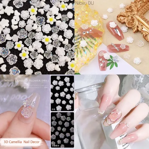 Set 50 cham hoa hồng mix nhiều mẫu đính móng cực xinh