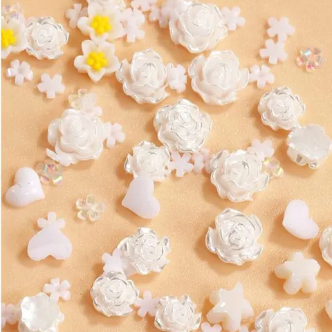 Set 50 cham hoa hồng mix nhiều mẫu đính móng cực xinh