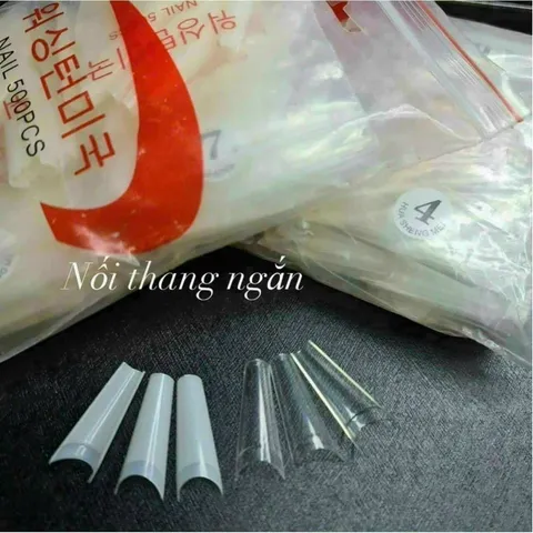 Móng típ nối tre Hàn đủ phom đắp gel bột móng siêu mỏng dẻo ôm phom bịch 500 móng