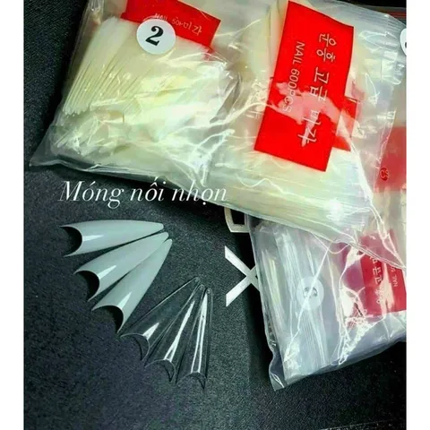 Móng típ nối tre Hàn đủ phom đắp gel bột móng siêu mỏng dẻo ôm phom bịch 500 móng