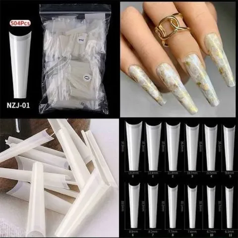 Móng típ nối tre Hàn đủ phom đắp gel bột móng siêu mỏng dẻo ôm phom bịch 500 móng