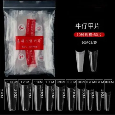 Móng típ nối tre Hàn đủ phom đắp gel bột móng siêu mỏng dẻo ôm phom bịch 500 móng