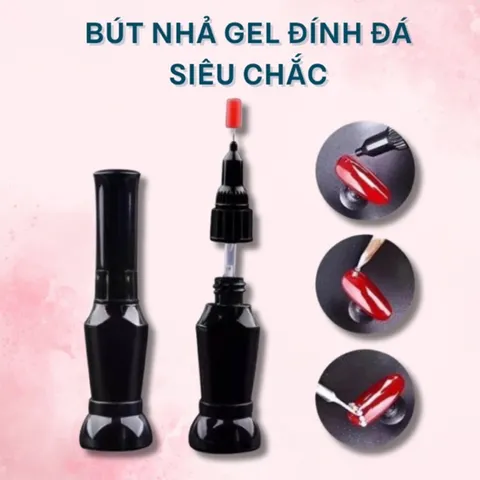 Bút gel Vinimay mẫu mới đính cham đá siêu chắc vẽ nổi tạo hình nail đa năng Chính Hãng chai 15ml