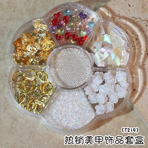 Cham đủ mẫu khay hoa tròn trang trí móng mix nhiều mẫu siêu đẹp