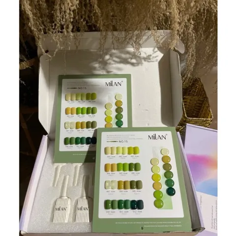 Set sơn gel 12 màu Xanh Lá cao cấp Milan đủ tông thời thượng chai 15ml tặng bảng màu siêu đẹp HO.T