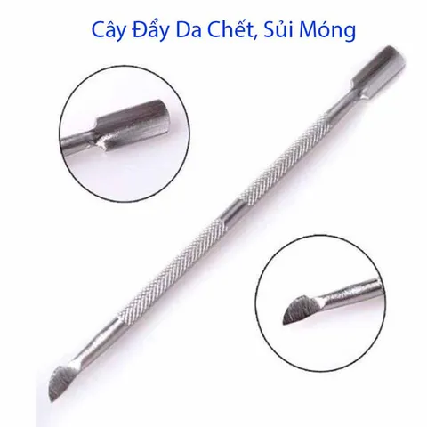 Cây đẩy da chết sủi da móng lấy khoé 2 đầu inox không gỉ siêu bền chuyên dụng cho thợ nail