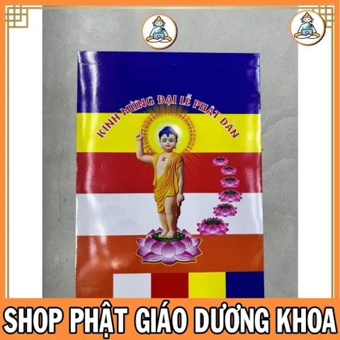 CỜ POLIME CÓ IN HÌNH PHẬT 1 BỊCH / KHOẢNG 100 TẤM CỠ 20CM X 30CM Dương Khoa_0398142241