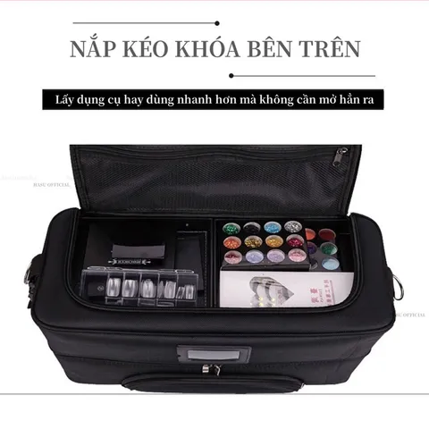 Cốp vải 3 tầng khoang siêu to đựng đồ Nail Mi Spa chất liệu chống nước thiết kế sang xịn