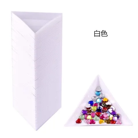 Set 5C khay nhựa tam giác đựng cham đá chụp hình nail đa năng