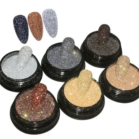 Set nhũ rắc khổng tước 6 màu siêu sáng đẹp trang trí tạo kiểu nail siêu Hot