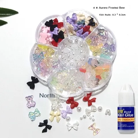 Khay cham tròn đính móng mix đủ mẫu siêu đẹp