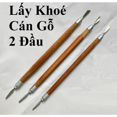 ( Giá sỉ ) Set 10 cây lấy khoé gỗ 2 đầu - Dụng cụ lấy khoé chân Nail thép không gỉ chuẩn Loại 1 lưỡi mảnh siêu bền