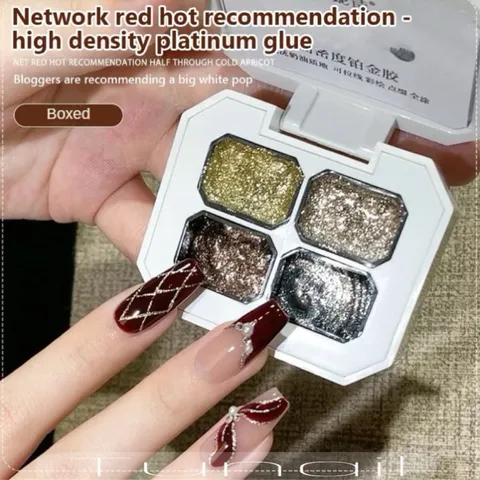 Khay gel nhũ 4 ngăn cao cấp siêu sáng sơn vẽ móng tay mẫu mới HOT