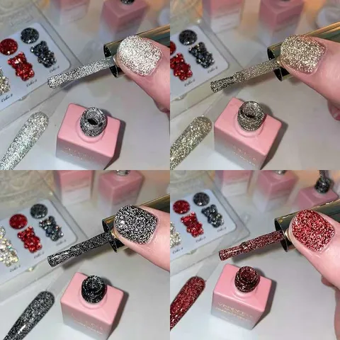 Set nhũ flash 4 màu Milan chất siêu sáng đẹp tặng bảng màu xịn TU NAIL