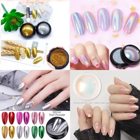 Bột tráng gương tạo kiểu nail tráng gương siêu sáng đủ màu HOT