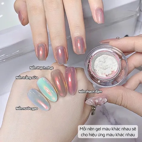 Bột tráng gương tạo kiểu nail tráng gương siêu sáng đủ màu HOT